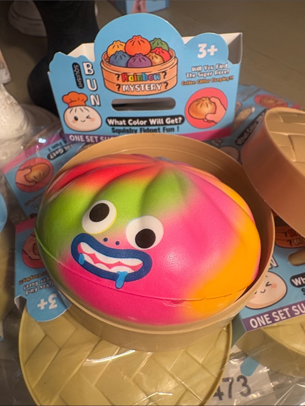 Rainbow Mystery Bun Squishy Toy – Multicolor